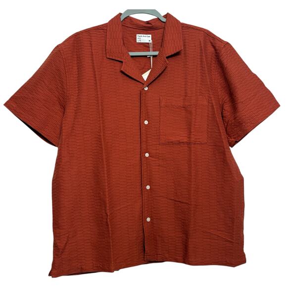 Frank and Oak men’s NWT’s textured Camp collared shirt. Size large - Picture 1 of 7